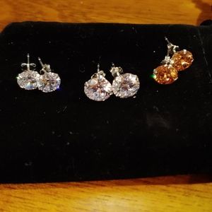Set of Three CZ Studs Different Sizes
